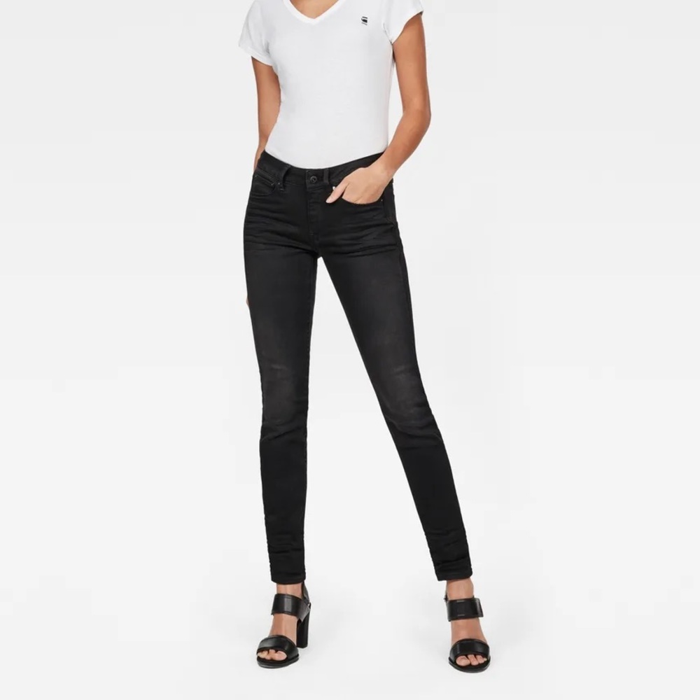 G Star Raw 3301 high skinny slander denim black size 26W 32L EUC